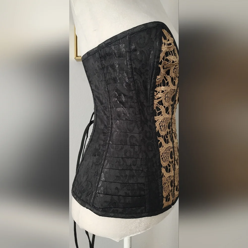 Spirit Corset Women Color Black Zipper Front Size Small Good Condition